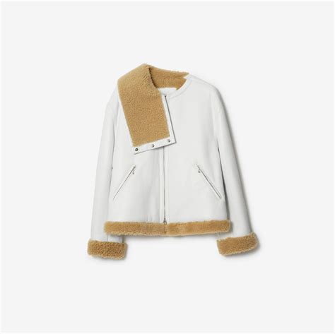 burberry lace biker jacket white|Burberry aviator jacket.